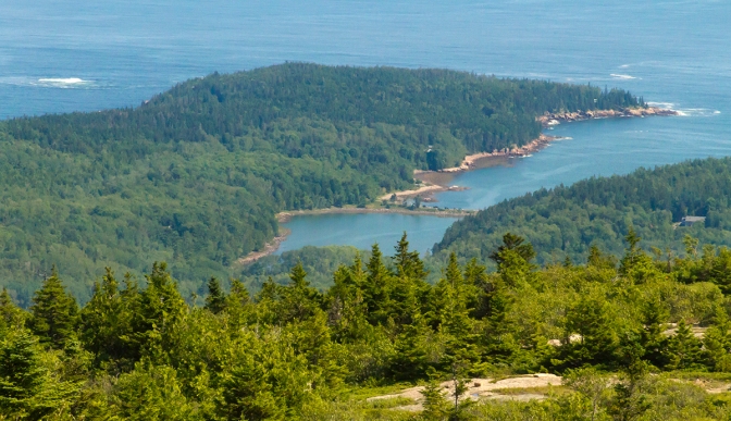 The view of the Atlantic Ocean from the top of Cadillac Mountain in Acadia National Park. Sue Pischke, ©2013 ALL RIGHTS RESERVED